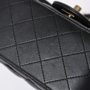 CHANEL シャネル ミニマトラッセ16 Sフラップ Sチェーンショルダーバッグ 31番台 ココマーク ラムスキン ブラック 中古 4a007109