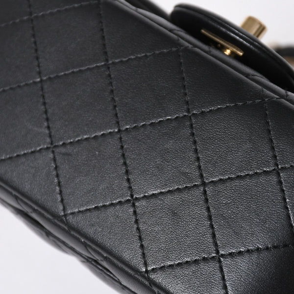 CHANEL シャネル ミニマトラッセ16 Sフラップ Sチェーンショルダーバッグ 31番台 ココマーク ラムスキン ブラック 中古 4a007109