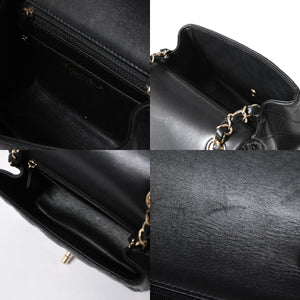 CHANEL シャネル ミニマトラッセ16 Sフラップ Sチェーンショルダーバッグ 31番台 ココマーク ラムスキン ブラック 中古 4a007109