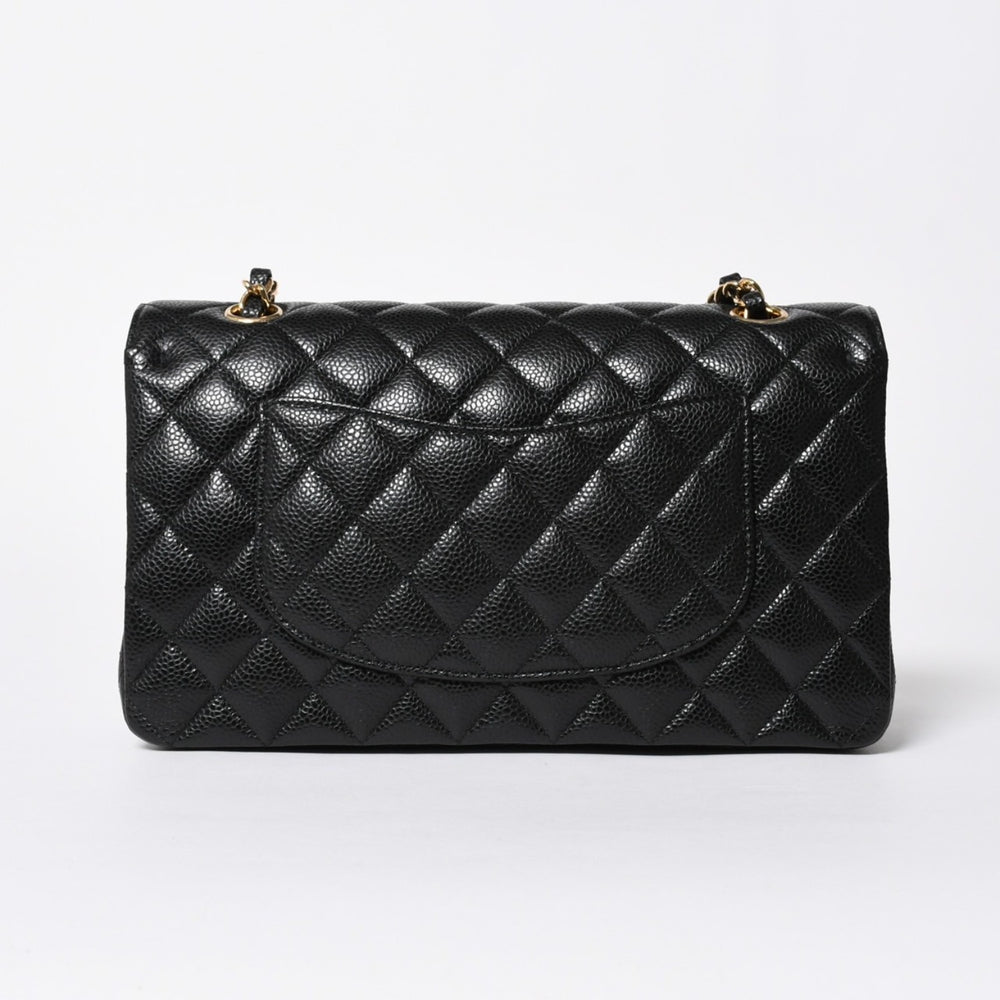新品未使用 CHANEL シャネル マトラッセ25 Wフラップ Wチェーンショルダーバッグ 31番台 ココマーク キャビアスキン ブラック 中古 4a007110