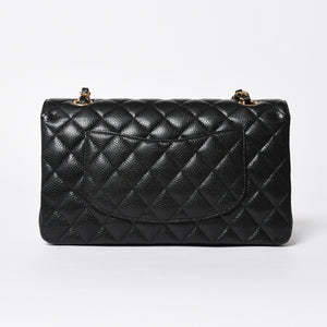 新品未使用 CHANEL シャネル マトラッセ25 Wフラップ Wチェーンショルダーバッグ 31番台 ココマーク キャビアスキン ブラック 中古 4a007110