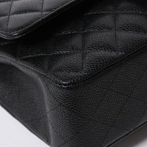 新品未使用 CHANEL シャネル マトラッセ25 Wフラップ Wチェーンショルダーバッグ 31番台 ココマーク キャビアスキン ブラック 中古 4a007110