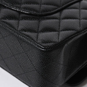 新品未使用 CHANEL シャネル マトラッセ25 Wフラップ Wチェーンショルダーバッグ 31番台 ココマーク キャビアスキン ブラック 中古 4a007110