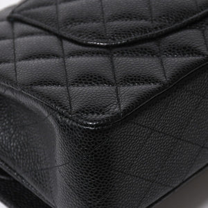 新品未使用 CHANEL シャネル マトラッセ25 Wフラップ Wチェーンショルダーバッグ 31番台 ココマーク キャビアスキン ブラック 中古 4a007110