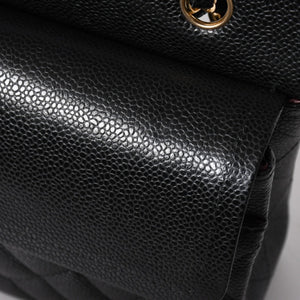 新品未使用 CHANEL シャネル マトラッセ25 Wフラップ Wチェーンショルダーバッグ 31番台 ココマーク キャビアスキン ブラック 中古 4a007110