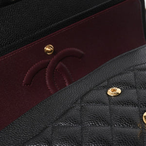 新品未使用 CHANEL シャネル マトラッセ25 Wフラップ Wチェーンショルダーバッグ 31番台 ココマーク キャビアスキン ブラック 中古 4a007110