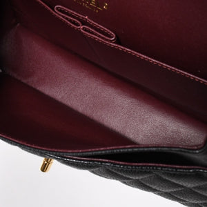 新品未使用 CHANEL シャネル マトラッセ25 Wフラップ Wチェーンショルダーバッグ 31番台 ココマーク キャビアスキン ブラック 中古 4a007110