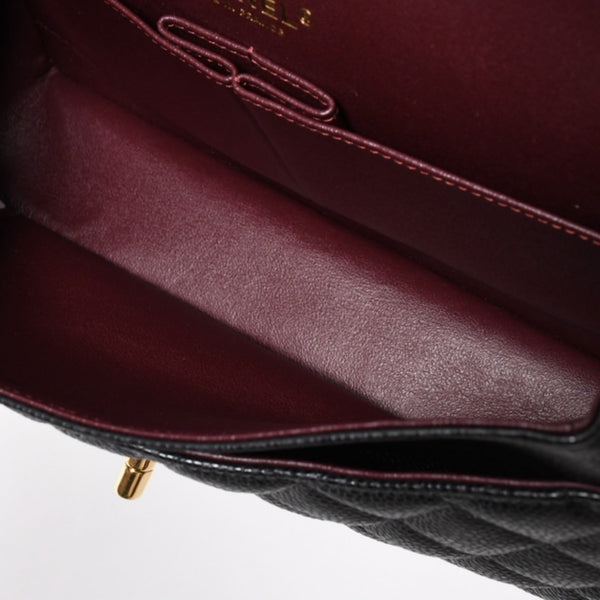 新品未使用 CHANEL シャネル マトラッセ25 Wフラップ Wチェーンショルダーバッグ 31番台 ココマーク キャビアスキン ブラック 中古 4a007110