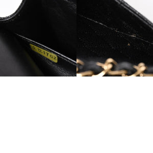 極美品 CHANEL シャネル マトラッセ25 Wフラップ Wチェーンショルダーバッグ 14番台 ココマーク キャビアスキン ブラック 中古 4a007113