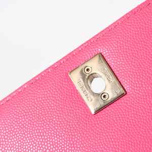 新品同様 CHANEL シャネル ココハンドルXXS 2WAYハンドバッグ ショルダー ランダム AS2215 キャビアスキン ピンク 中古 4a006932