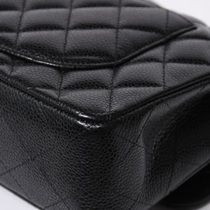 極美品 CHANEL シャネル マトラッセ23 Wフラップ Wチェーンショルダーバッグ 26番台 ココマーク キャビアスキン ブラック 中古 4a007111