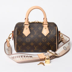 新品未使用 LOUIS VUITTON ルイヴィトン ショルダーバッグ スピーディバンドリエール20 M46222 レザー PVC ブラウン ゴールド金具 中古 4a006999