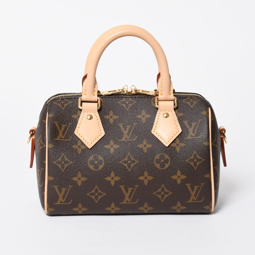 新品未使用 LOUIS VUITTON ルイヴィトン ショルダーバッグ スピーディバンドリエール20 M46222 レザー PVC ブラウン ゴールド金具 中古 4a006999