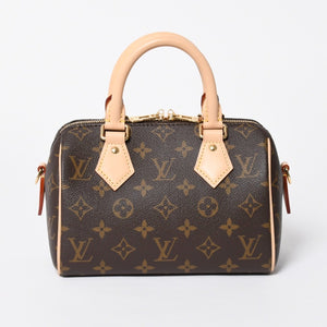 新品未使用 LOUIS VUITTON ルイヴィトン ショルダーバッグ スピーディバンドリエール20 M46222 レザー PVC ブラウン ゴールド金具 中古 4a006999