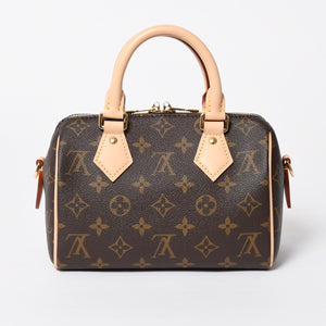 新品未使用 LOUIS VUITTON ルイヴィトン ショルダーバッグ スピーディバンドリエール20 M46222 レザー PVC ブラウン ゴールド金具 中古 4a006999
