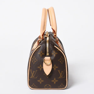 新品未使用 LOUIS VUITTON ルイヴィトン ショルダーバッグ スピーディバンドリエール20 M46222 レザー PVC ブラウン ゴールド金具 中古 4a006999