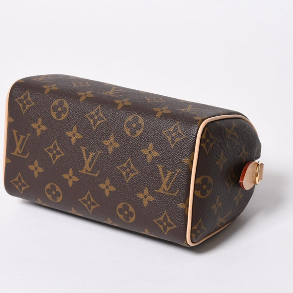 新品未使用 LOUIS VUITTON ルイヴィトン ショルダーバッグ スピーディバンドリエール20 M46222 レザー PVC ブラウン ゴールド金具 中古 4a006999
