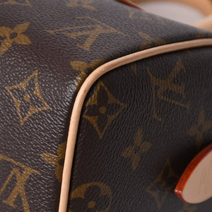 新品未使用 LOUIS VUITTON ルイヴィトン ショルダーバッグ スピーディバンドリエール20 M46222 レザー PVC ブラウン ゴールド金具 中古 4a006999