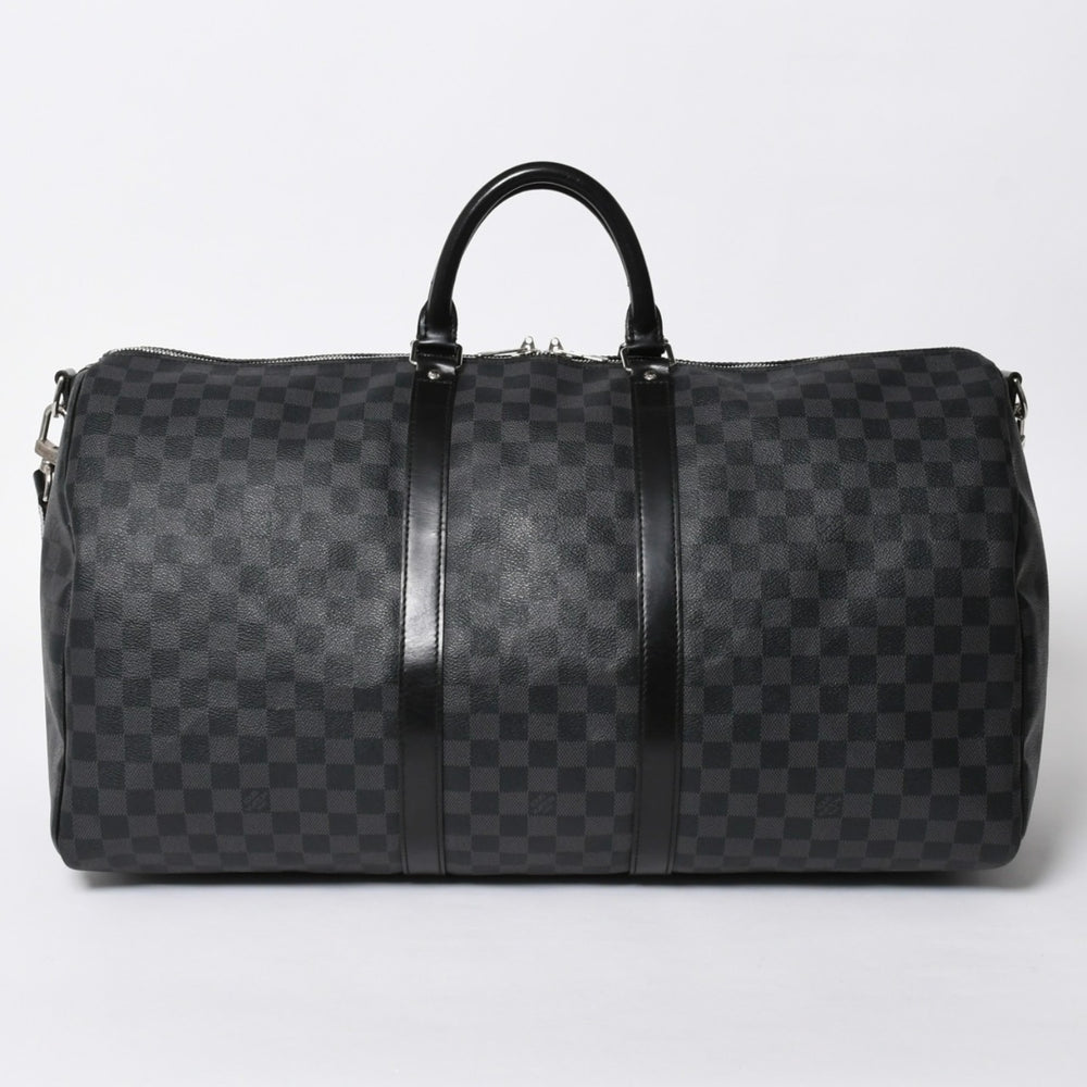 LOUIS VUITTON ルイヴィトン キーポルバンドリエール55 ボストンバッグ N41413 ダミエグラフィット ブラック 美品 中古 4a007003