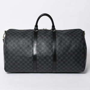 LOUIS VUITTON ルイヴィトン キーポルバンドリエール55 ボストンバッグ N41413 ダミエグラフィット ブラック 美品 中古 4a007003