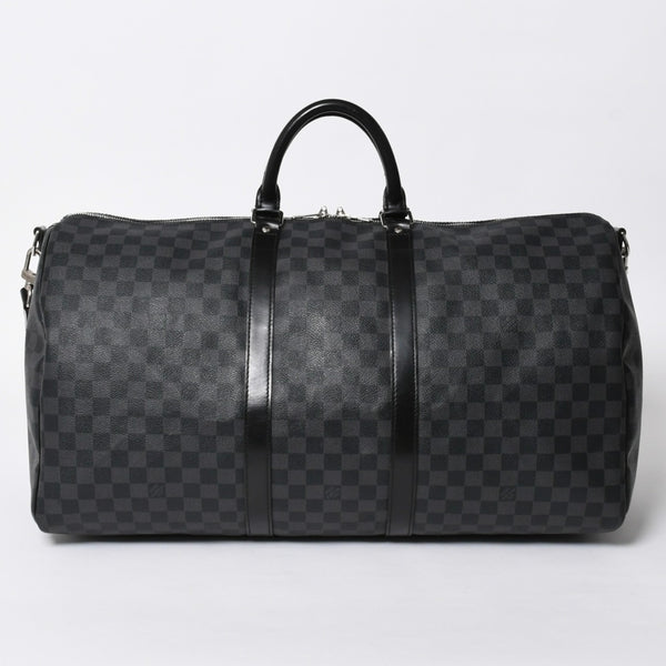 LOUIS VUITTON ルイヴィトン キーポルバンドリエール55 ボストンバッグ N41413 ダミエグラフィット ブラック 美品 中古 4a007003