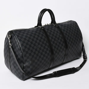 LOUIS VUITTON ルイヴィトン キーポルバンドリエール55 ボストンバッグ N41413 ダミエグラフィット ブラック 美品 中古 4a007003