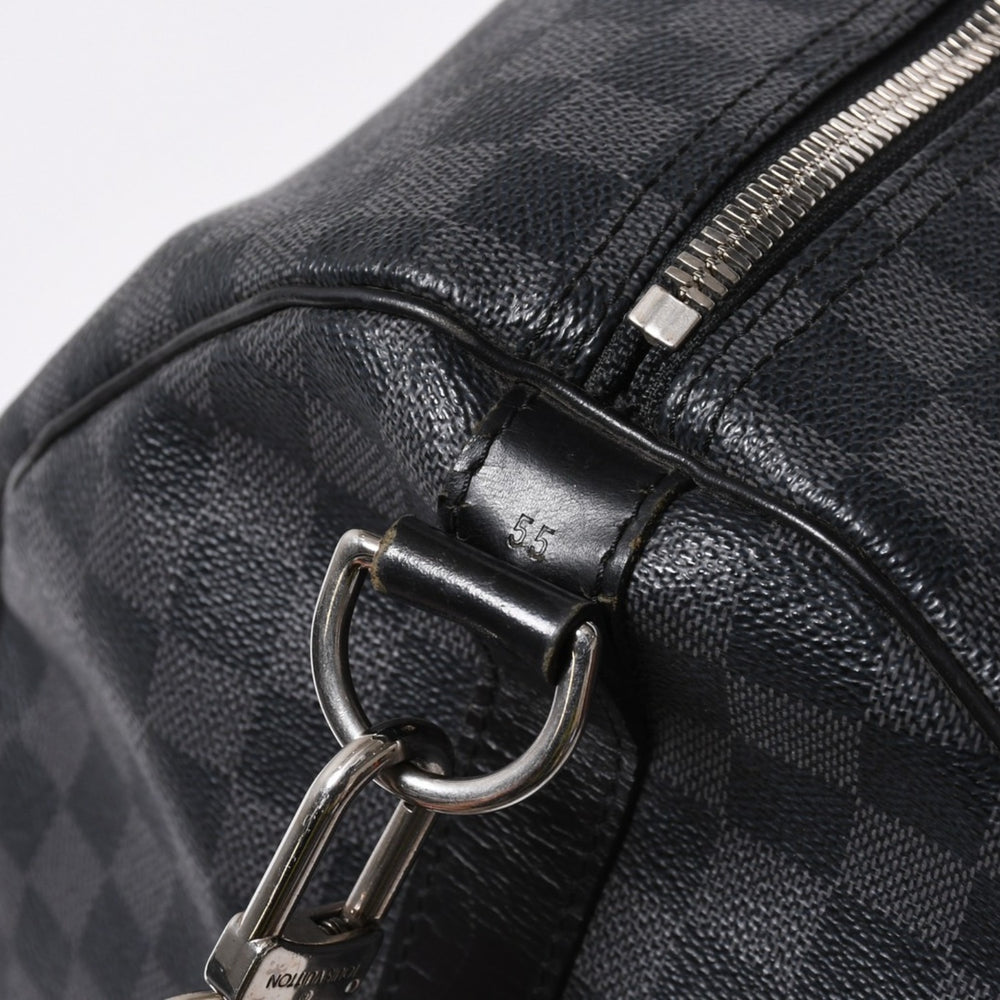 LOUIS VUITTON ルイヴィトン キーポルバンドリエール55 ボストンバッグ N41413 ダミエグラフィット ブラック 美品 中古 4a007003