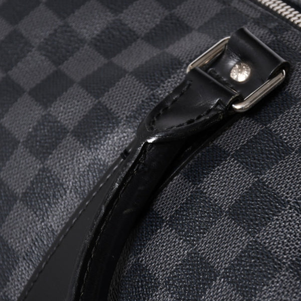 LOUIS VUITTON ルイヴィトン キーポルバンドリエール55 ボストンバッグ N41413 ダミエグラフィット ブラック 美品 中古 4a007003
