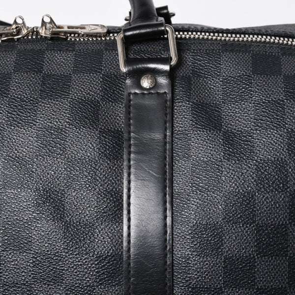 LOUIS VUITTON ルイヴィトン キーポルバンドリエール55 ボストンバッグ N41413 ダミエグラフィット ブラック 美品 中古 4a007003