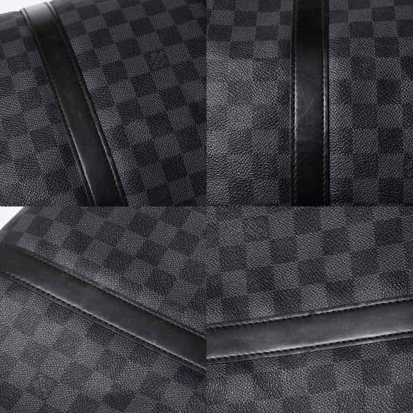 LOUIS VUITTON ルイヴィトン キーポルバンドリエール55 ボストンバッグ N41413 ダミエグラフィット ブラック 美品 中古 4a007003