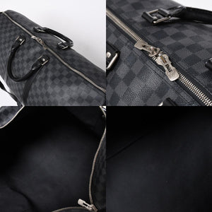 LOUIS VUITTON ルイヴィトン キーポルバンドリエール55 ボストンバッグ N41413 ダミエグラフィット ブラック 美品 中古 4a007003