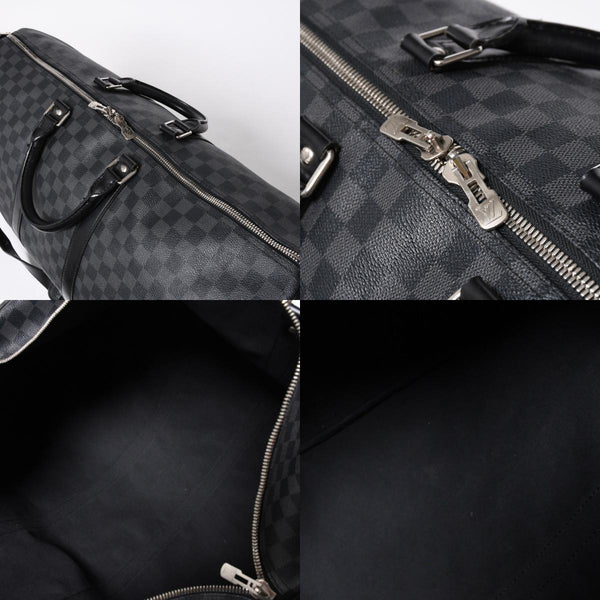 LOUIS VUITTON ルイヴィトン キーポルバンドリエール55 ボストンバッグ N41413 ダミエグラフィット ブラック 美品 中古 4a007003