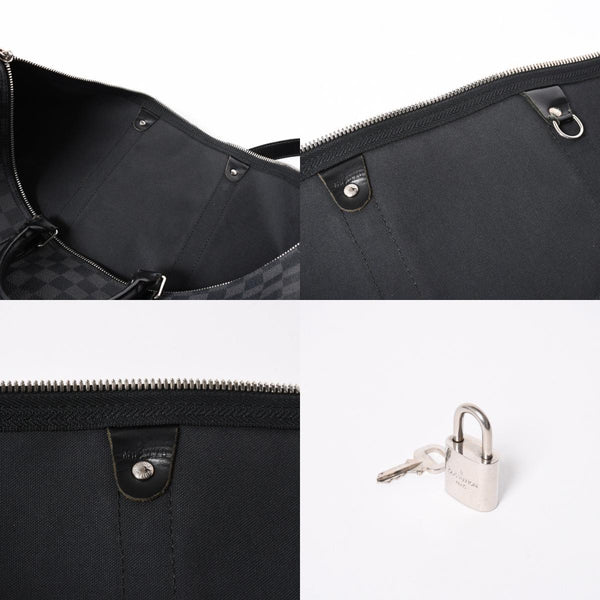 LOUIS VUITTON ルイヴィトン キーポルバンドリエール55 ボストンバッグ N41413 ダミエグラフィット ブラック 美品 中古 4a007003