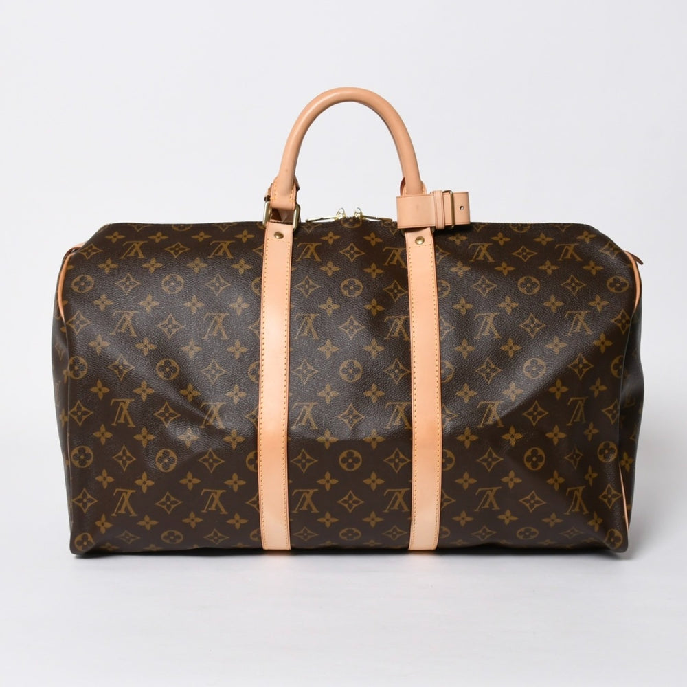 新品同様 LOUIS VUITTON ルイヴィトン キーポル50 ボストンバッグ M41426 PVC レザー モノグラム FL0053 ゴールド金具 中古 4a007117