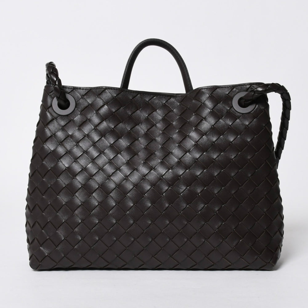 新品同様品 BOTTEGAVENETA ボッテガヴェネタ アンディアーモ ハンドバッグ ショルダーバッグ 766014 イントレチャート 中古 4a006947