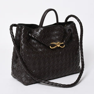 新品同様品 BOTTEGAVENETA ボッテガヴェネタ アンディアーモ ハンドバッグ ショルダーバッグ 766014 イントレチャート 中古 4a006947