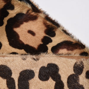 極美品 FENDI フェンディ マンマバケット ワンショルダーバッグ 26569 レオパード ハラコ レザー ブラウン シルバー金具 中古 4a007123