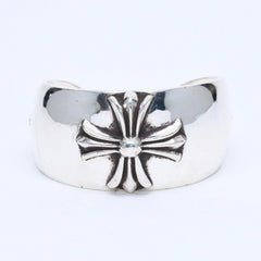 極美品 CHROME HEARTS クロムハーツ BANGLE WIDE CUFF CH PLUS CHプラス ワイドカフ バングル 重量約138.98g シルバー925 中古 4a007130