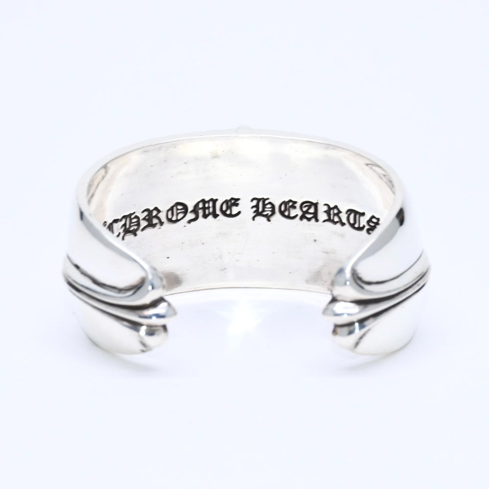 極美品 CHROME HEARTS クロムハーツ BANGLE WIDE CUFF CH PLUS CHプラス ワイドカフ バングル 重量約138.98g シルバー925 中古 4a007130