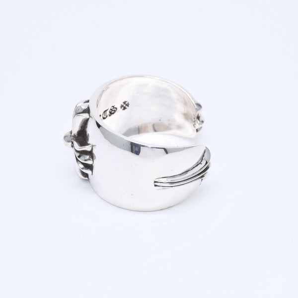 極美品 CHROME HEARTS クロムハーツ BANGLE WIDE CUFF CH PLUS CHプラス ワイドカフ バングル 重量約138.98g シルバー925 中古 4a007130