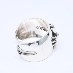 極美品 CHROME HEARTS クロムハーツ BANGLE WIDE CUFF CH PLUS CHプラス ワイドカフ バングル 重量約138.98g シルバー925 中古 4a007130