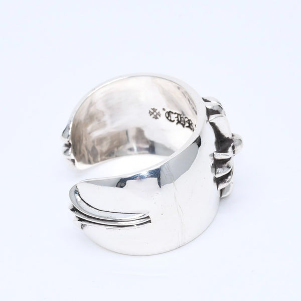 極美品 CHROME HEARTS クロムハーツ BANGLE WIDE CUFF CH PLUS CHプラス ワイドカフ バングル 重量約138.98g シルバー925 中古 4a007130