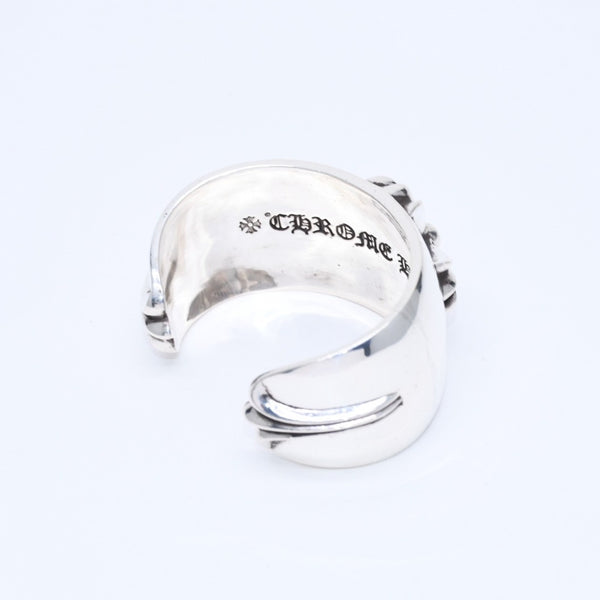 極美品 CHROME HEARTS クロムハーツ BANGLE WIDE CUFF CH PLUS CHプラス ワイドカフ バングル 重量約138.98g シルバー925 中古 4a007130