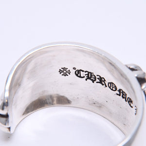 極美品 CHROME HEARTS クロムハーツ BANGLE WIDE CUFF CH PLUS CHプラス ワイドカフ バングル 重量約138.98g シルバー925 中古 4a007130