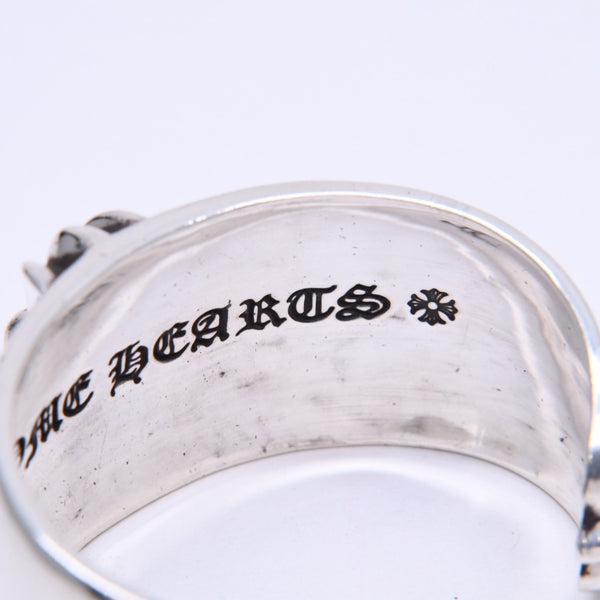 極美品 CHROME HEARTS クロムハーツ BANGLE WIDE CUFF CH PLUS CHプラス ワイドカフ バングル 重量約138.98g シルバー925 中古 4a007130