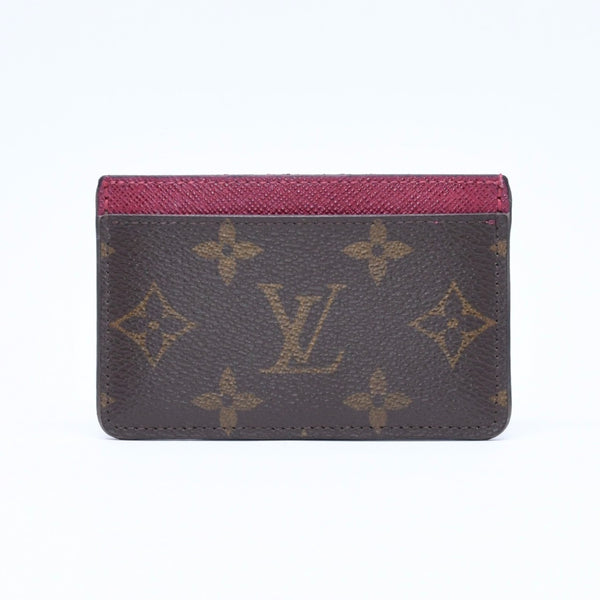 LOUIS VUITTON ルイヴィトン ポルトカルト サーンプル カードケース M60703 モノグラム ブラウン ワインレッド 美品 中古 4a007121