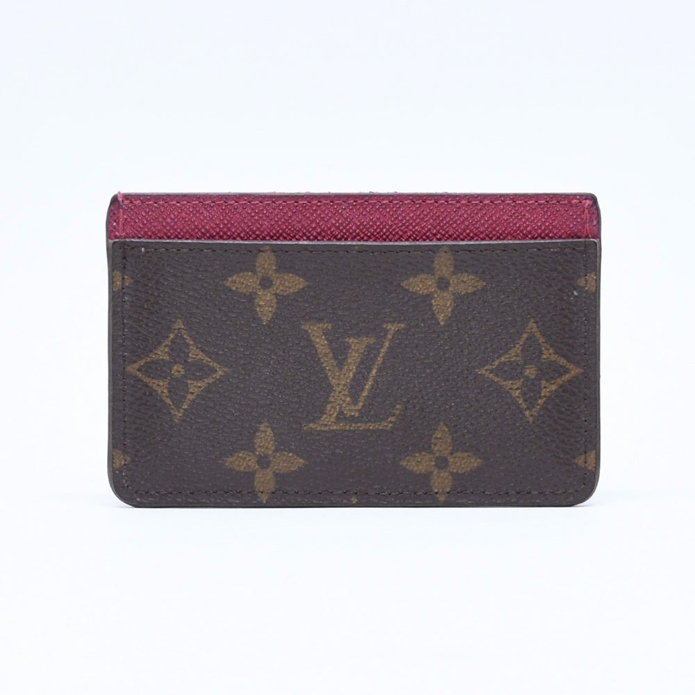 LOUIS VUITTON ルイヴィトン ポルトカルト サーンプル カードケース M60703 モノグラム ブラウン ワインレッド 美品 中古 4a007121