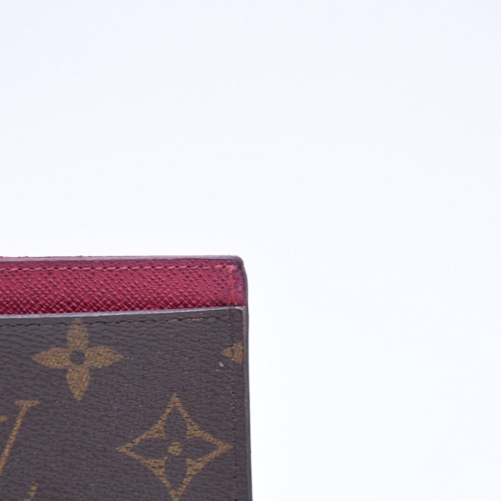 LOUIS VUITTON ルイヴィトン ポルトカルト サーンプル カードケース M60703 モノグラム ブラウン ワインレッド 美品 中古 4a007121