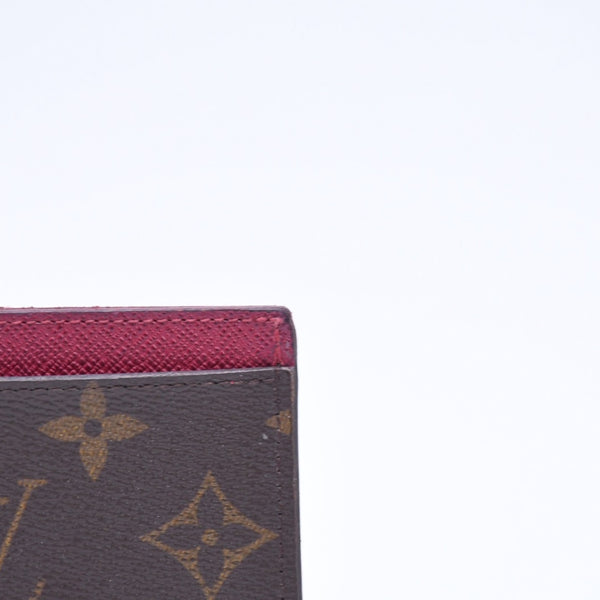 LOUIS VUITTON ルイヴィトン ポルトカルト サーンプル カードケース M60703 モノグラム ブラウン ワインレッド 美品 中古 4a007121