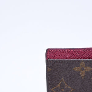 LOUIS VUITTON ルイヴィトン ポルトカルト サーンプル カードケース M60703 モノグラム ブラウン ワインレッド 美品 中古 4a007121